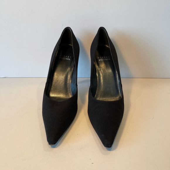 Stuart Weitzman Black Fabric High Heel Pumps Size 6M - Picture 1 of 8